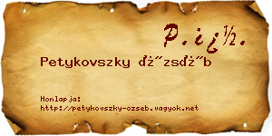 Petykovszky Özséb névjegykártya